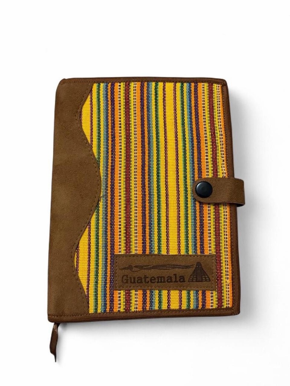 Yellow Striped Guatemala Journal Cover with Brown Accents